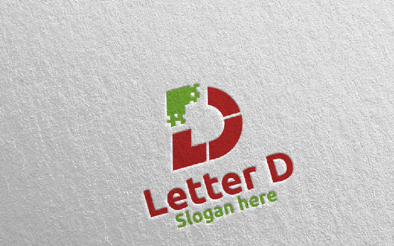Digitální písmeno D Design 13 Logo šablona