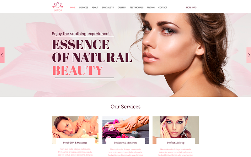 Download PSD шаблон "Spa Lotos PSD Template" / Spa Lotos PSD Template - PSD шаблон на тему товары для спа beauty spa lotos webdmitriev
