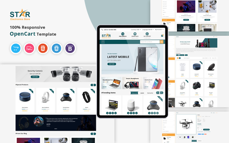 Star - Modelo OpenCart de Eletrônica