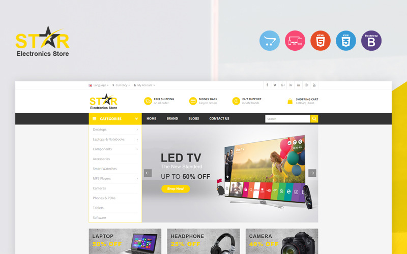 шаблон star opencart