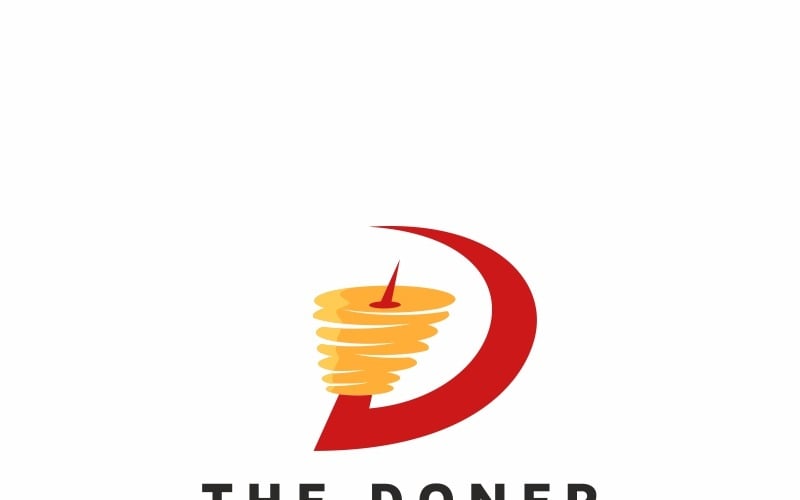 Download Шаблон логотипа "The Doner Logo Template" / The Doner Logo Template - Шаблон логотипа на тему графика d b&amp;amp;b balkan bar barbecue brown business catering chef colorful creative cuisine different doner flame food grill halal hungry kebab
