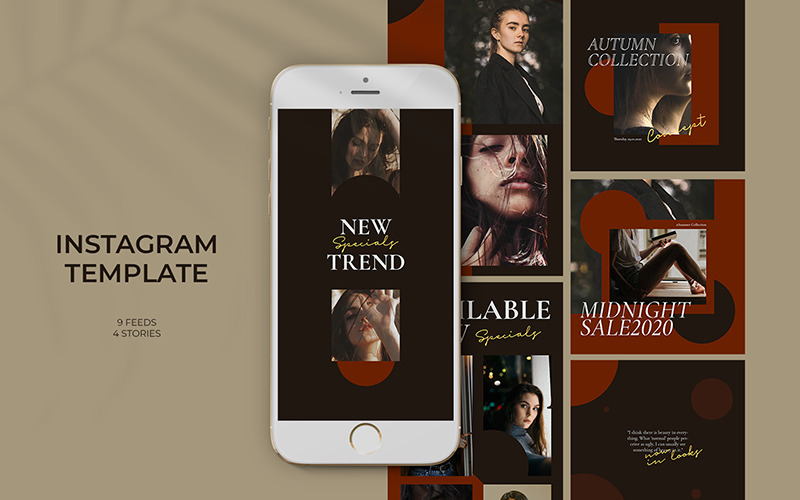 Download Шаблон для соцсетей "Angelia Instagram Templates for Social Media" / Angelia Instagram Templates for Social Media - Шаблон для соцсетей на тему графика business buy clothes clothing cloths coupon deal discount dress fashion flat design gif instagram marketing multipurpose page promotion retargeting sale