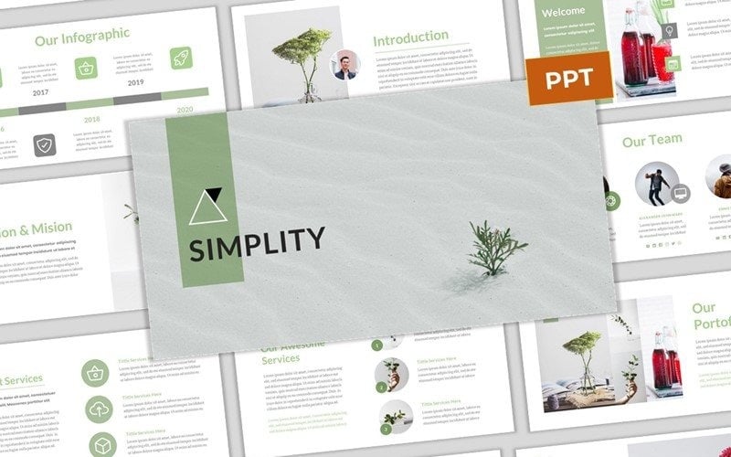 Einfachheit - Einfache und moderne PowerPoint-Vorlage für Unternehmen