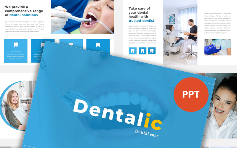 Fogászati - Dental Care PowerPoint sablon