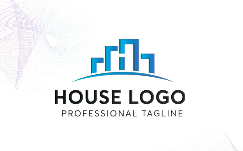 Download Шаблон логотипа "House Logo Template" / House Logo Template - Шаблон логотипа на тему графика branding building logo business circuit clever comfort computer device guard home house household live living professional protect protection real estate