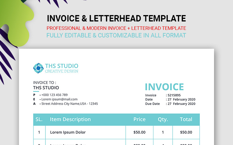 Download Фирменный стиль "Invoice &amp; Letterhead - Corporate Identity Template" / Invoice &amp; Letterhead - Corporate Identity Template - Фирменный стиль на тему графика stationery,studio,template,visual,billing,black,brand,branding,business,clean,company,corporate,dark,elegant,element,identity,invoice,letter,minimalist,letterhead