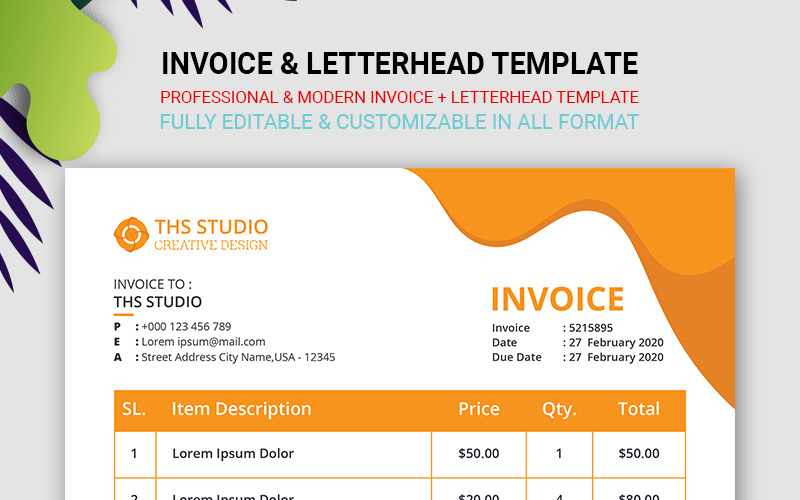 Download Фирменный стиль "Invoice &amp; Letterhead - Corporate Identity Template" / Invoice &amp; Letterhead - Corporate Identity Template - Фирменный стиль на тему графика billing,brand,branding,business,clean,company,corporate,dark,elegant,element,identity,invoice,letter,letterhead,minimal,minimalist,modern,stationery,studio,template