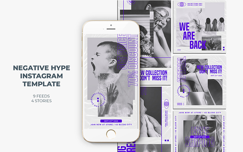 Download Шаблон для соцсетей "Neng Instagram Templates for Social Media" / Neng Instagram Templates for Social Media - Шаблон для соцсетей на тему графика banner pack banners business buy clothes clothing cloths coupon deal discount dress fashion flat design gif instagram marketing multipurpose negative