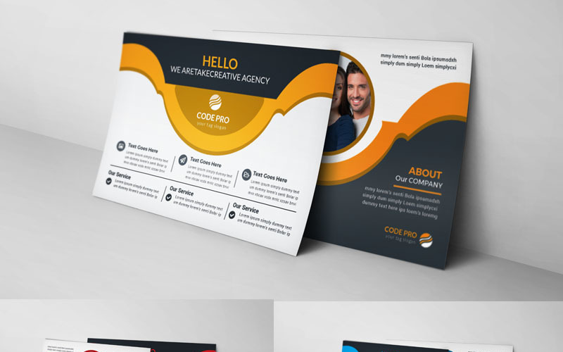 Download Фирменный стиль "Orange Color Postcard Card - Corporate Identity Template" / Orange Color Postcard Card - Corporate Identity Template - Фирменный стиль на тему графика corporate postcard template printing bundle business card event ticket flyer trifold creative web hi-quality studio