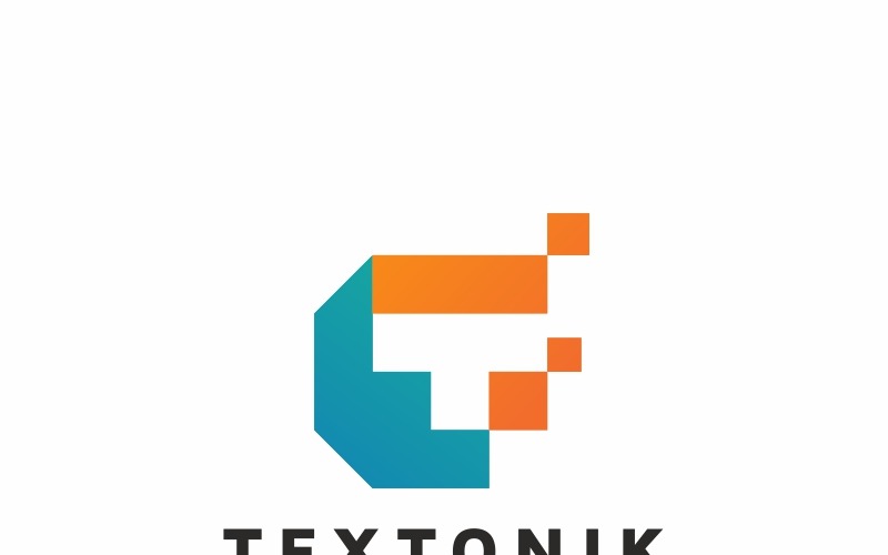 Textonik T dopis Logo šablona