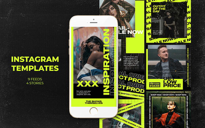 Download Шаблон для соцсетей "The Show Themselves Instagram Templates for Social Media" / The Show Themselves Instagram Templates for Social Media - Шаблон для соцсетей на тему графика business buy clothes clothing cloths coupon deal discount dress fashion flat design gif instagram marketing multipurpose page promotion retargeting sale
