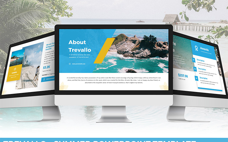 Trevallo - Sommar PowerPoint-mall