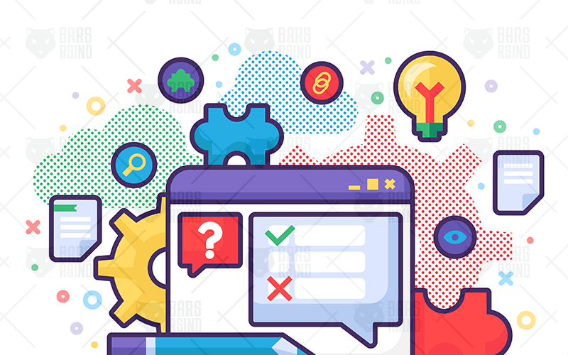 Download Иллюстрация "Analysis Concept - Illustration" / Analysis Concept - Illustration - Иллюстрация на тему графика business analysis technology management software information web development symbol design application digital service graphic research search test internet process app