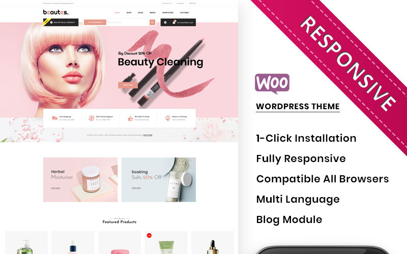 тема мега косметического магазина woocommerce