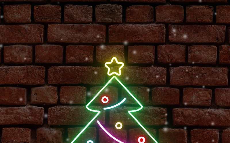 Carte de Noël au néon après les effets Intro