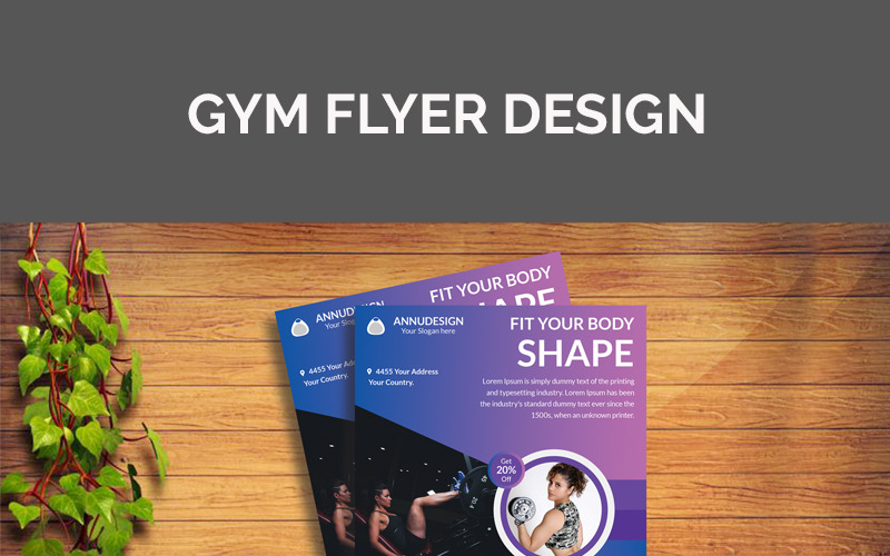 Download Фирменный стиль "Creative and Custom Gym Flyer Design - Corporate Identity Template" / Creative and Custom Gym Flyer Design - Corporate Identity Template - Фирменный стиль на тему графика gym fitness flyer corporate banner poster professional modern design graphics brochure promotion sales flyer health care