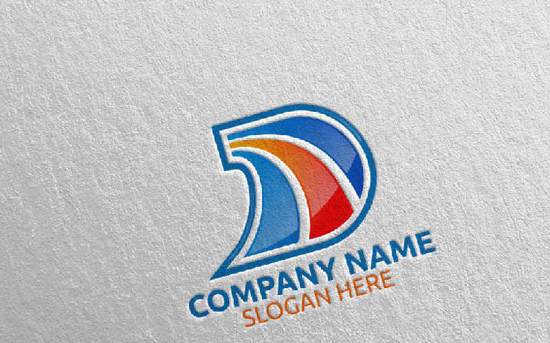 Modèle de logo lettre D Design 9