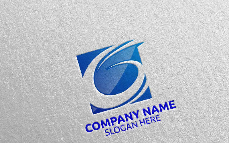 Download Шаблон логотипа "Letter G, 6, G6 Design 5 Logo Template" / Letter G, 6, G6 Design 5 Logo Template - Шаблон логотипа на тему графика letter 6 initial letter logo g6 g logotype digital media modern web design website app pixel photography internet data technology