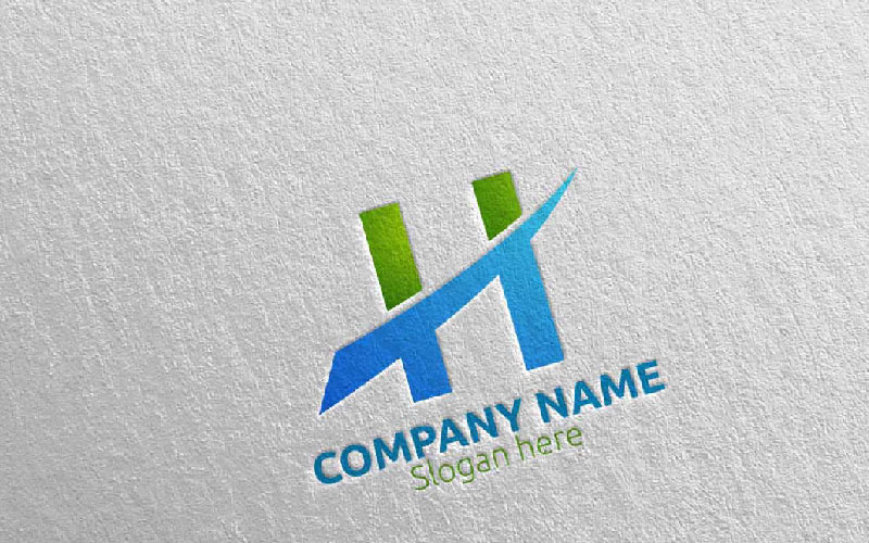 Download Шаблон логотипа "Letter H Design 36 Logo Template" / Letter H Design 36 Logo Template - Шаблон логотипа на тему графика letter h initial logo logotype digital media modern web design website app pixel photography internet data technology agency studio icon