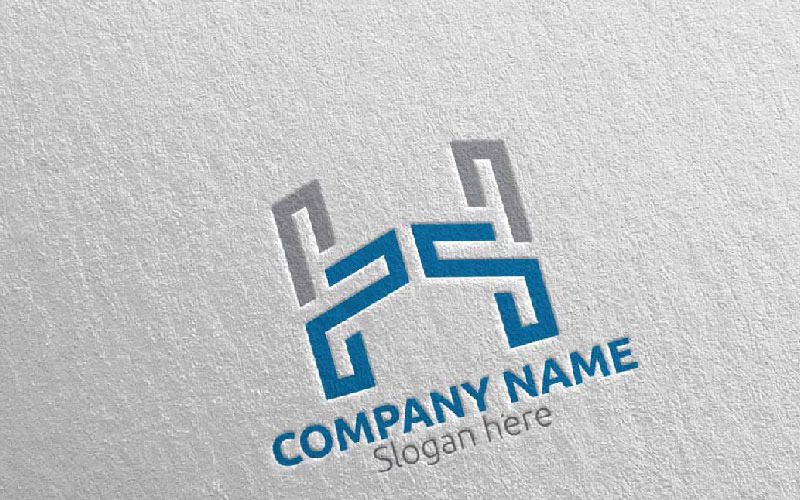 Download Шаблон логотипа "Letter H Design 40 Logo Template" / Letter H Design 40 Logo Template - Шаблон логотипа на тему графика letter h initial logo logotype digital media modern web design website app pixel photography internet data technology agency studio icon