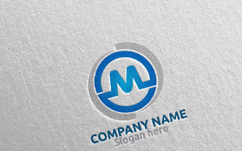 Download Шаблон логотипа "Letter M Design 20 Logo Template" / Letter M Design 20 Logo Template - Шаблон логотипа на тему графика letter m initial logo logotype digital media modern web design website app pixel photography internet data technology agency studio icon