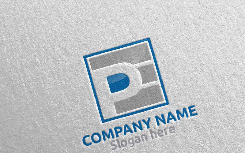 Download Шаблон логотипа "Letter P Design 22 Logo Template" / Letter P Design 22 Logo Template - Шаблон логотипа на тему графика letter p initial logo logotype digital media modern web design website app pixel photography internet data technology agency studio icon