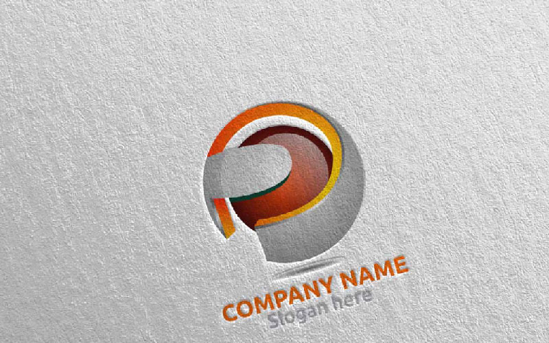 Download Шаблон логотипа "Letter P Design 24 Logo Template" / Letter P Design 24 Logo Template - Шаблон логотипа на тему графика letter p initial logo logotype digital media modern web design website app pixel photography internet data technology agency studio icon