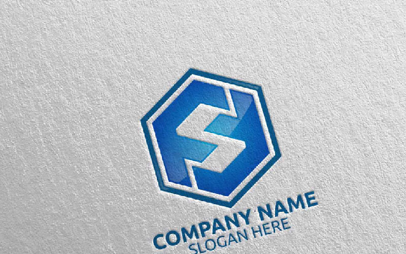 Download Шаблон логотипа "Letter S Design 7 Logo Template" / Letter S Design 7 Logo Template - Шаблон логотипа на тему графика letter s initial logo logotype digital media modern web design website app pixel photography internet data technology agency studio icon