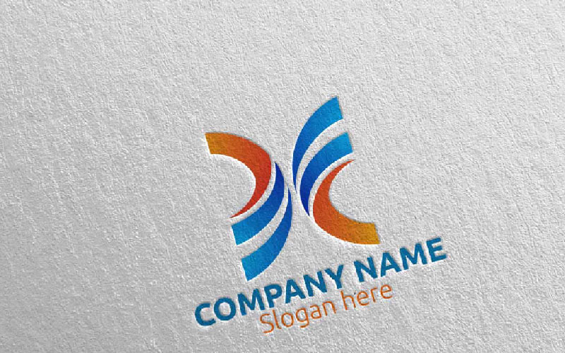 Download Шаблон логотипа "Letter X Design 43 Logo Template" / Letter X Design 43 Logo Template - Шаблон логотипа на тему графика letter x initial logo logotype digital media modern web design website app pixel photography internet data technology agency studio icon