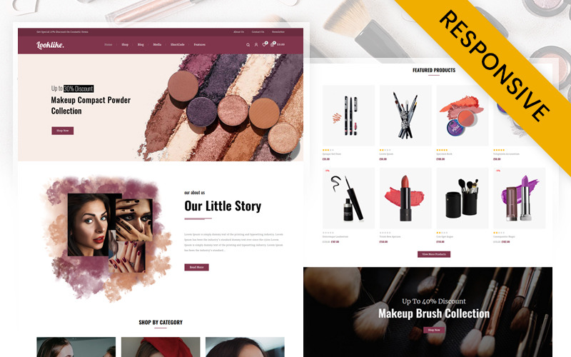 магазин косметики woocommerce тема