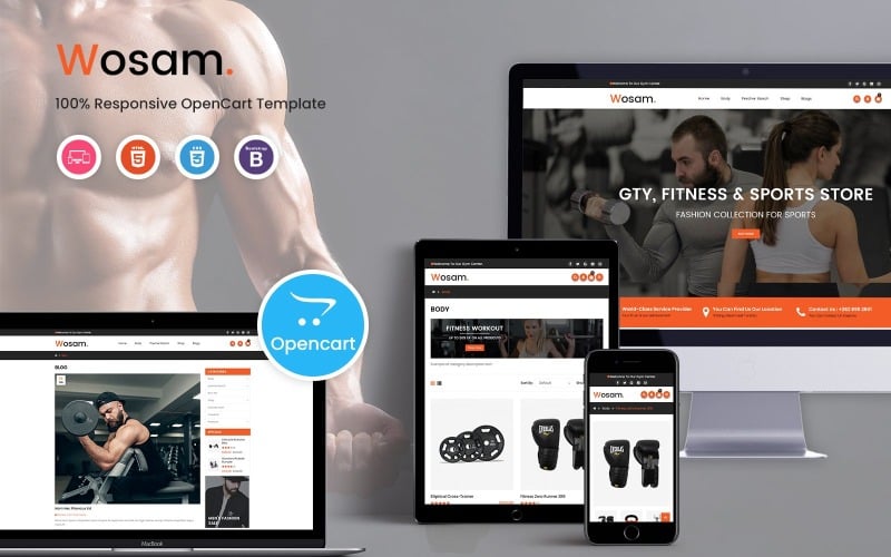 Wosam - Fitness en sport OpenCart-sjabloon