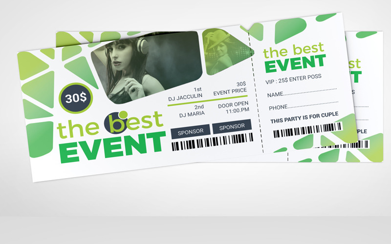 Download Фирменный стиль "Event Ticket for party - Corporate Identity Template" / Event Ticket for party - Corporate Identity Template - Фирменный стиль на тему графика ticket event 2020 party couple meetup cinema concert carnival invitationundefined