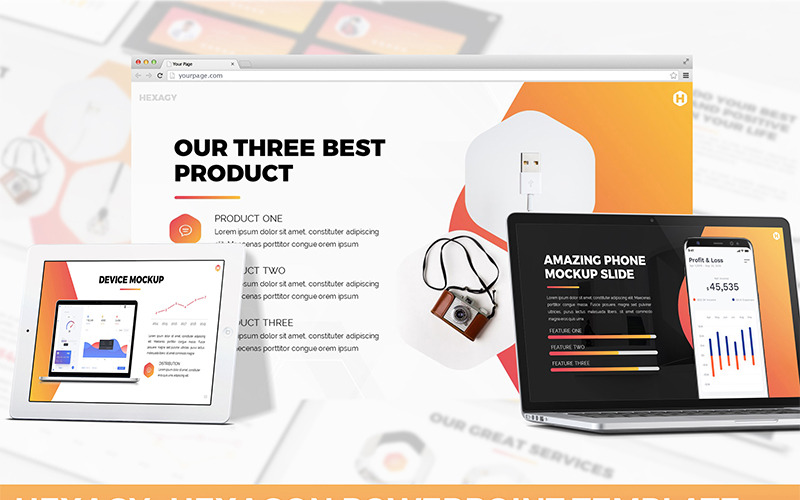 Hexagy - PowerPoint-sjabloon in zeshoekige stijl