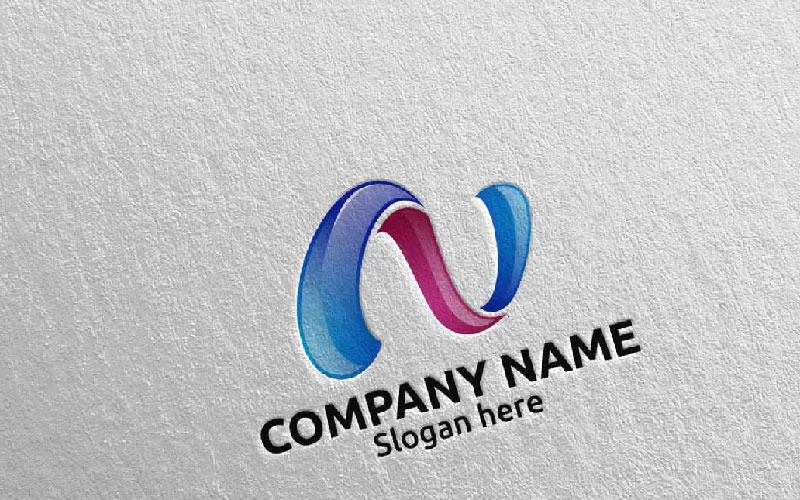 Download Шаблон логотипа "Letter N Design 69 Logo Template" / Letter N Design 69 Logo Template - Шаблон логотипа на тему графика letter n initial logo logotype digital media modern web design website app pixel photography internet data technology agency studio icon