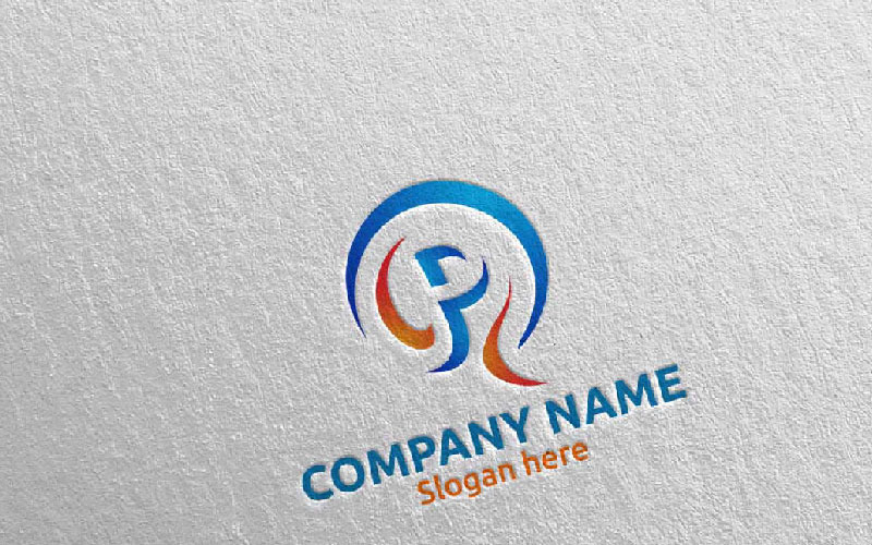 Download Шаблон логотипа "Letter P Design 62 Logo Template" / Letter P Design 62 Logo Template - Шаблон логотипа на тему графика letter p initial logo logotype digital media modern web design website app pixel photography internet data technology agency studio icon