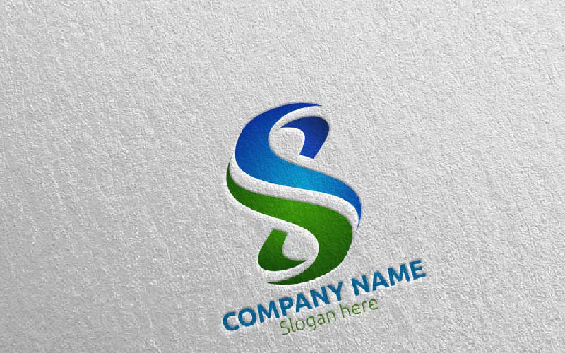 Download Шаблон логотипа "Letter S Design 54 Logo Template" / Letter S Design 54 Logo Template - Шаблон логотипа на тему графика letter s initial logo logotype digital media modern web design website app pixel photography internet data technology agency studio icon