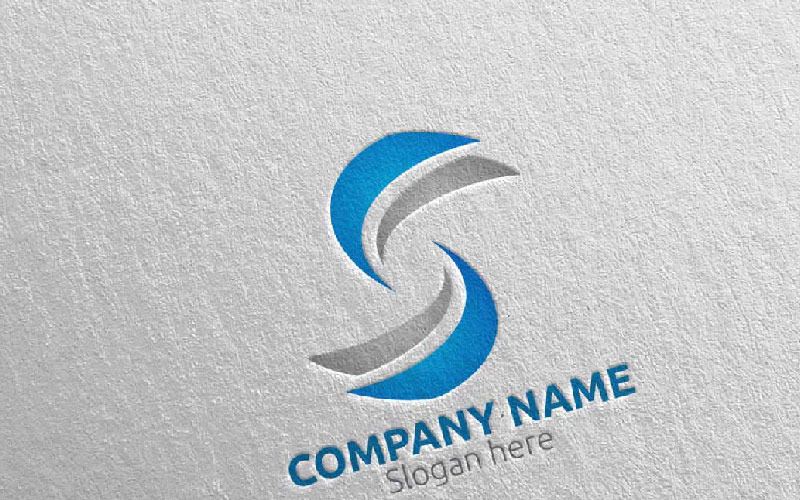 Download Шаблон логотипа "Letter S Design 55 Logo Template" / Letter S Design 55 Logo Template - Шаблон логотипа на тему графика letter s initial logo logotype digital media modern web design website app pixel photography internet data technology agency studio icon