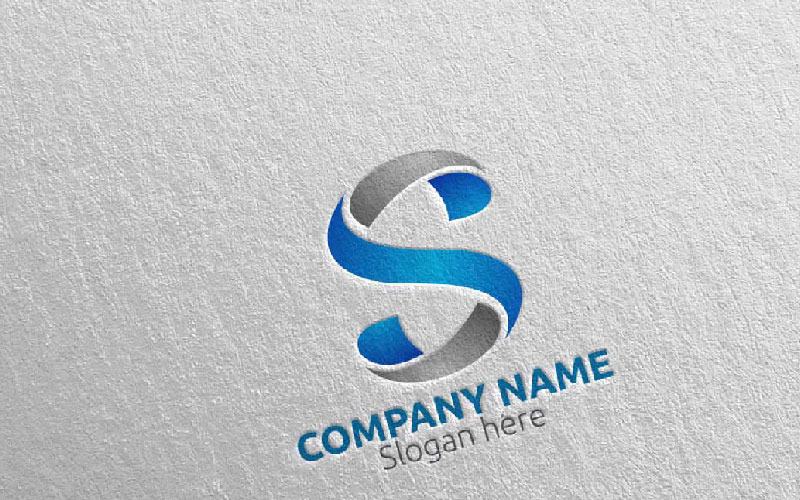 Download Шаблон логотипа "Letter S Design 57 Logo Template" / Letter S Design 57 Logo Template - Шаблон логотипа на тему графика letter s initial logo logotype digital media modern web design website app pixel photography internet data technology agency studio icon