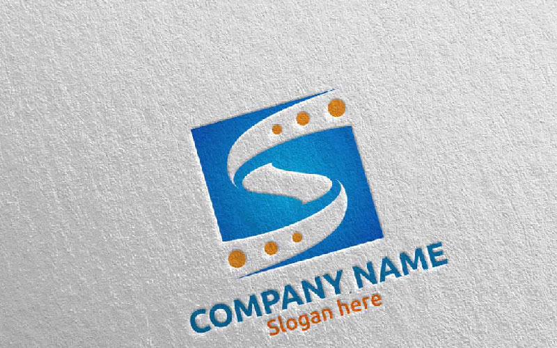 Download Шаблон логотипа "Letter S Design 63 Logo Template" / Letter S Design 63 Logo Template - Шаблон логотипа на тему графика letter s initial logo logotype digital media modern web design website app pixel photography internet data technology agency studio icon