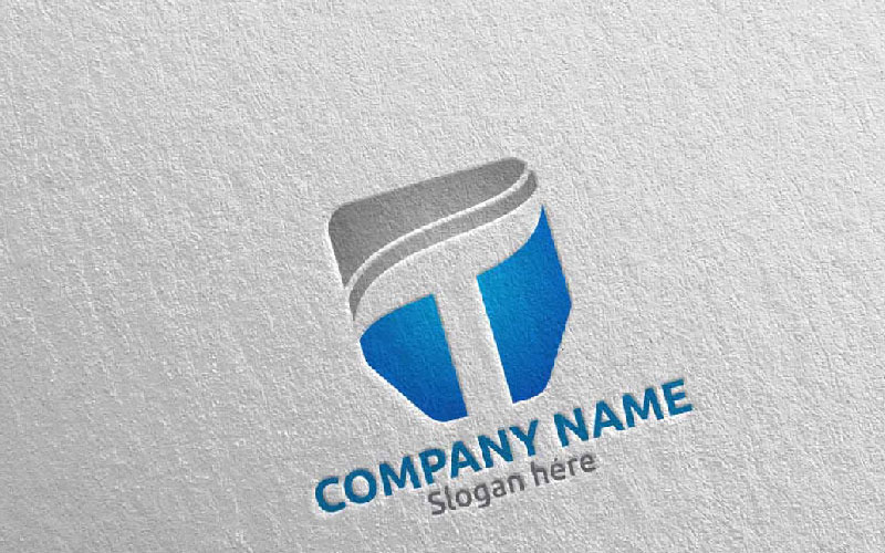 Download Шаблон логотипа "Letter T Design 64 Logo Template" / Letter T Design 64 Logo Template - Шаблон логотипа на тему графика letter t initial logo logotype digital media modern web design website app pixel photography internet data technology agency studio icon