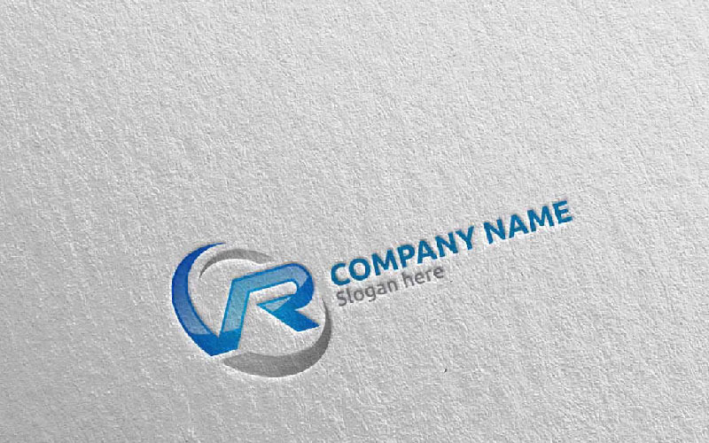 Download Шаблон логотипа "Letter V, R, VR Design 70 Logo Template" / Letter V, R, VR Design 70 Logo Template - Шаблон логотипа на тему графика letter v initial logo vr r logotype digital media modern web design website app pixel photography internet data technology agency