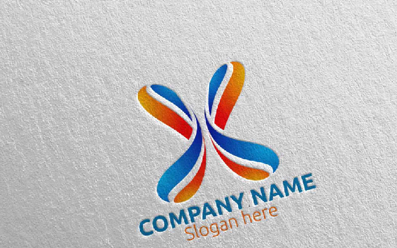 Download Шаблон логотипа "Letter X Design 48 Logo Template" / Letter X Design 48 Logo Template - Шаблон логотипа на тему графика letter x initial logo logotype digital media modern web design website app pixel photography internet data technology agency studio icon