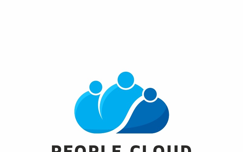 Download Шаблон логотипа "People Cloud Logo Template" / People Cloud Logo Template - Шаблон логотипа на тему графика agency bubbles business cloud computing logo clouds colorful family fun group happiness happy human humans people psd rainbow software template