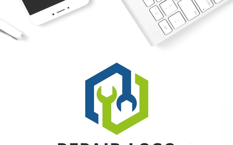 Download Шаблон логотипа "Repair Logo Template" / Repair Logo Template - Шаблон логотипа на тему графика app blue cell phone colorful design gadget green ipad iphone label logo mobile mechanic repair service shop smart smartphone solution