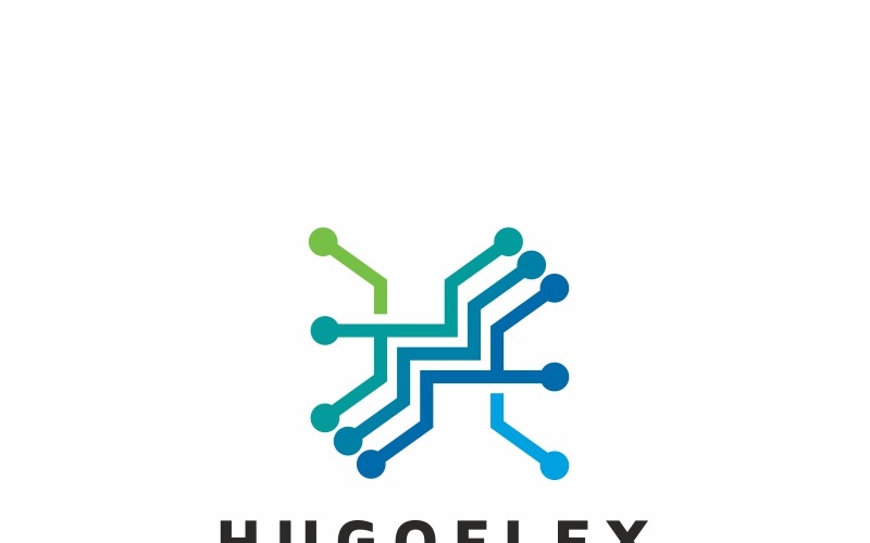 Шаблон логотипа Hugoflex H Letter