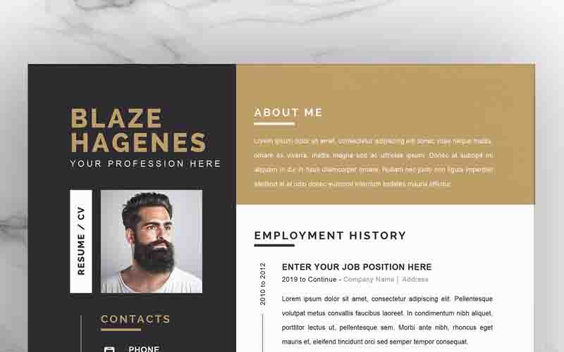 Download Резюме "Blaza Resume Template" / Blaza Resume Template - Резюме на тему графика 2 page 3 a4 clean cv design elegant resume female feminine infographic letter minimalist modern portfolio professional indesign minimal pages