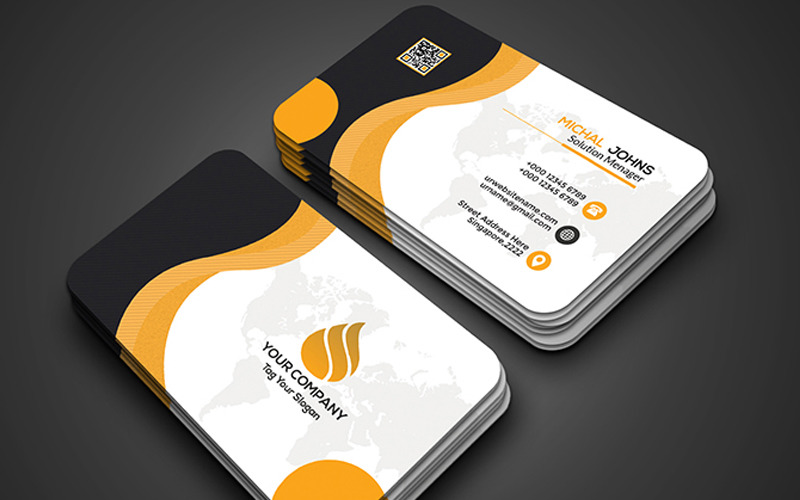 Download Фирменный стиль "Business Card - Corporate Identity Template" / Business Card - Corporate Identity Template - Фирменный стиль на тему графика black blue business card design clean corporate creative cyan elegant green line minimalist modern template orange personal photoshop print red