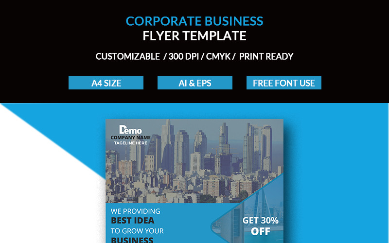 Download Фирменный стиль "Business Flyer - Corporate Identity Template" / Business Flyer - Corporate Identity Template - Фирменный стиль на тему графика agency blue business businessflyer corporate corporateflyer design flyer flyerdesign magazine clean company liflet poster