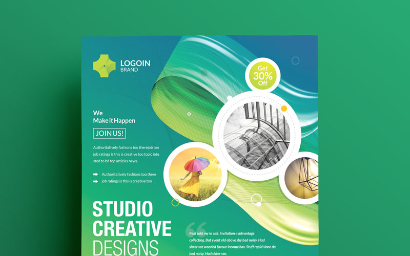 Download Фирменный стиль "Green Color Flyer - Corporate Identity Template" / Green Color Flyer - Corporate Identity Template - Фирменный стиль на тему графика print dl flyer template gift card bundle all in one trifold giftcard resume corporate creative corporate id studio photo multimedia