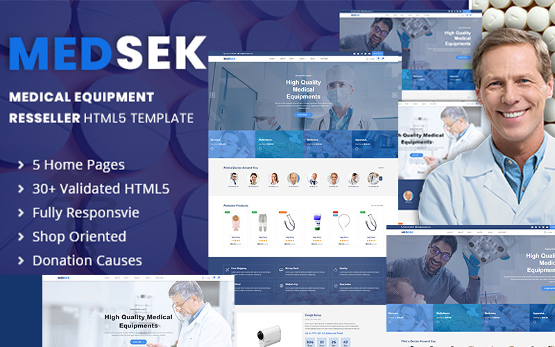 Medsek | Återförsäljare av medicinsk utrustning HTML5-webbplatsmall